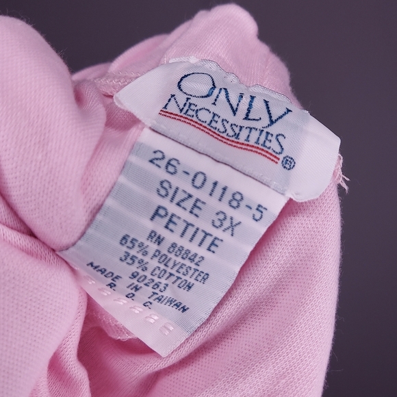 Only Necessities Pants 3X Petite Pink Pullon Stretch Elastic Pocket Straight - Picture 6 of 6